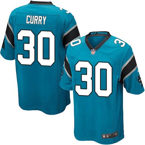 Nike Panthers #30 Stephen Curry Blue Alternate Youth Stitched NFL Elite Jersey